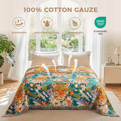 LUTBM Throw Blanket for Couch Sofa Soft Cotton Summer Blankets for Bedroom - Image 3