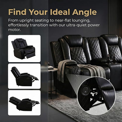 2 Piece Power Recliner Sofa Set -2 Loveseats, Electric Reclining Living Room - Image 6