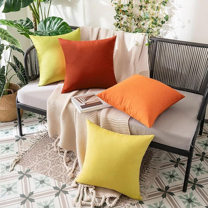 MIULEE Pack of 2 Decorative Outdoor Solid Waterproof Throw Pillow Covers Faux - Image 8