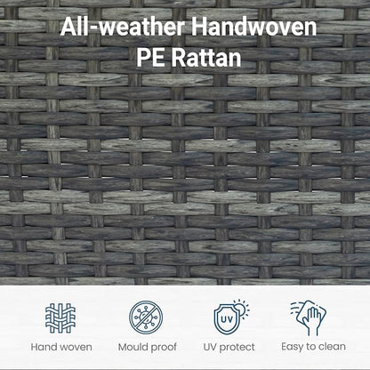 Wisteria Lane 5 Piece Outdoor Patio Furniture Set, All Weather Wicker Rattan - Image 7