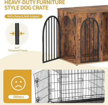 Hzuaneri 26.8'' Wooden Dog Crate Furniture, Indoor Dog Kennel Dogs Cage - Image 7