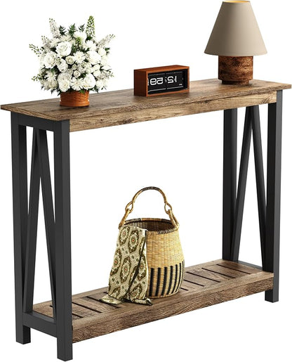 ChooChoo Farmhouse Console Table, Rustic Vintage Narrow Sofa Table - Image 8