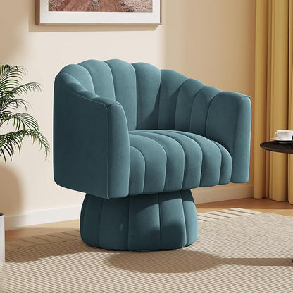Dewhut Swivel Accent Chair, 360° Swivel Barrel Chair by FocusOnQualityFurniture