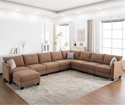 150.4" Large Sectional Couches for Living Room, 8 Seater L Shaped Modular by ZXDesign