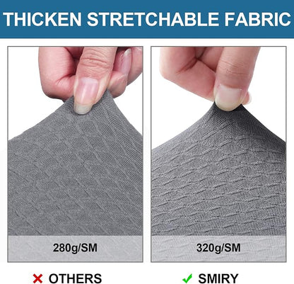 Smiry Waterproof Seat Covers for Dining Room Chairs Set of 6, Stretch Jacquard - Image 4