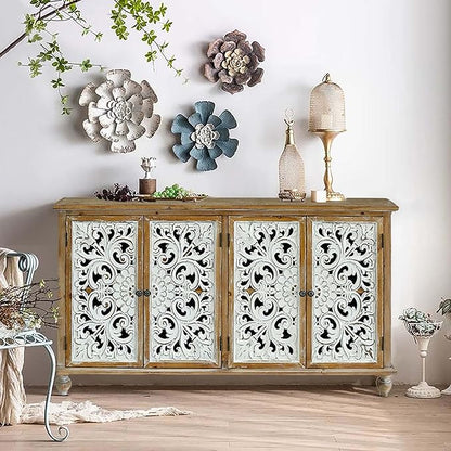 LKTART 60" Vintage Sideboard Buffet Cabinet, French Country Sideboard, by LKTART