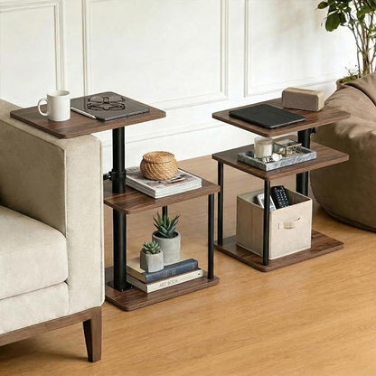 Faesun Swivel Side Table for Couch Arm, Adjustable C End Table for Recliner or by Faesun