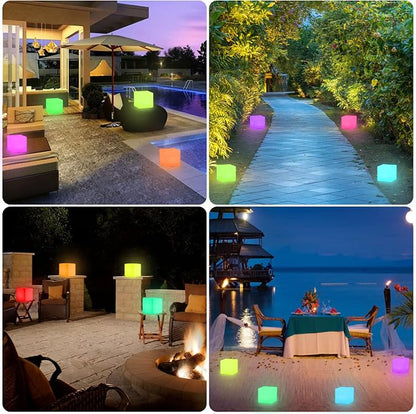 8-in LED Cube Night Light Mood Lamp, Cordless LED Light Cubes - Image 9