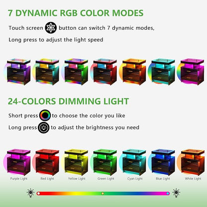 HNEBC LED Nightstand Set of 2 - Image 7
