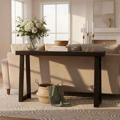Plank+Beam Solid Wood Console Table, 56 Inch, Sofa Table, Narrow Entryway Table - Image 3