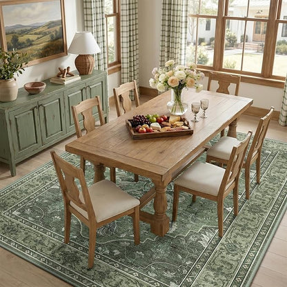 RELEANY Area Rugs 8'x10' Washable Non-Slip, Floral Vintage Distress Print - Image 3