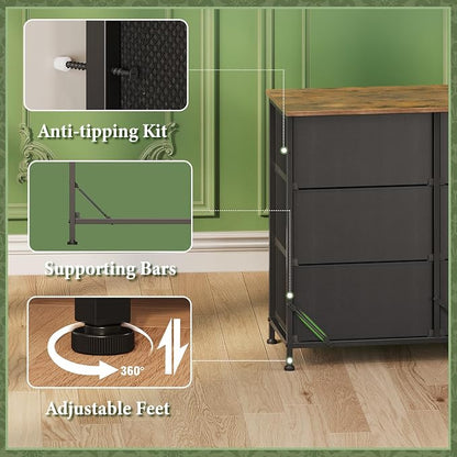 Tohomeor Dresser for Bedroom Chest of Drawers Fabric Dresser for Closet - Image 9