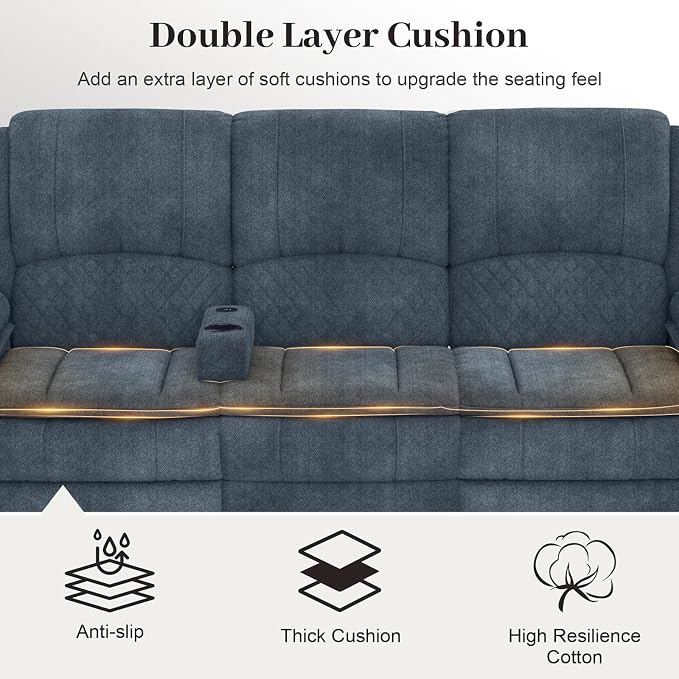 Yolsali 3 Seater Recliner Sofa Set - Image 5