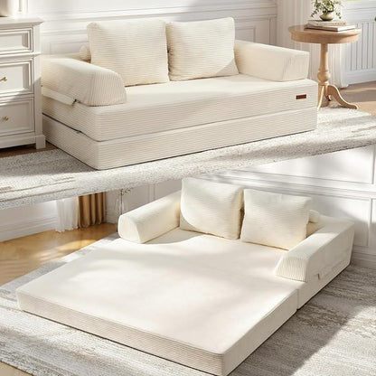 COMAX Futon Sofa Bed, Convertible Folding Sofa Bed, Boneless Couch Loveseat by COMAX