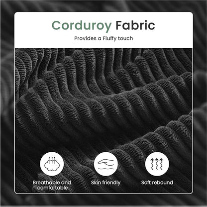 3 Pieces Corduroy Couch Set for Living Room, 7 Seats Cloud Sofa, Deep Seat - Image 8