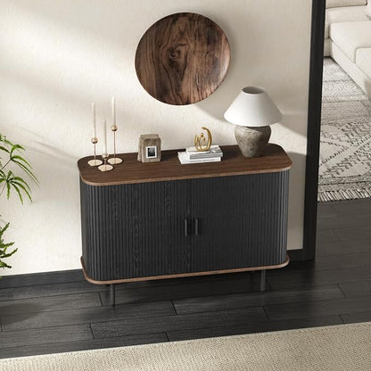 47''W x 32''H Black Buffet Sideboard Cabinet - Image 4