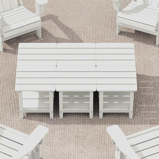 SERWALL Double Adirondack Side Table Set of 6, End Table- White by SERWALL