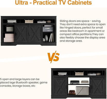 RoyalCraft Farmhouse TV Stand for 65+ Inch TV, Tall Entertainment Center - Image 3