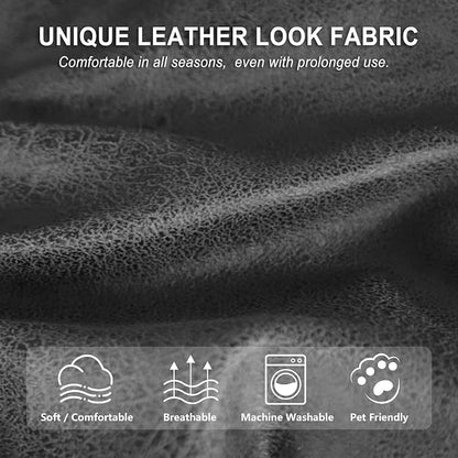 ANARACHON Leather Look Recliner Chair Covers, 4-Pieces Stretch Recliner Cover - Image 5