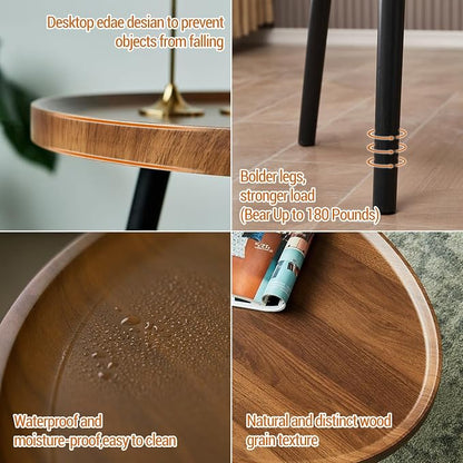 Nesting Coffee Table Set of 2, Walnut Coffee Tables - Image 8