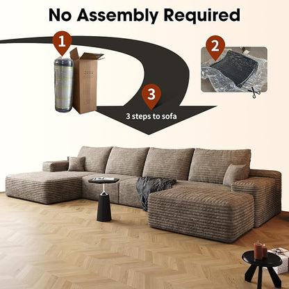 AUGOP 136" Sectional Couches for Living Room Modern Modular Sofa - Image 5