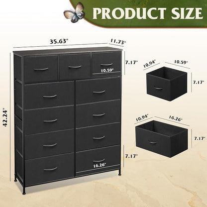 WLIVE Tall Dresser for Bedroom, Fabric Dressers Storage Tower, Dresser & Chest - Image 3