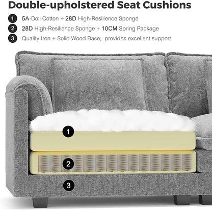 ELUCHANG Oversized 153" Modular Sectional Sofa, Comfy Deep Seat Cloud Couch - Image 6