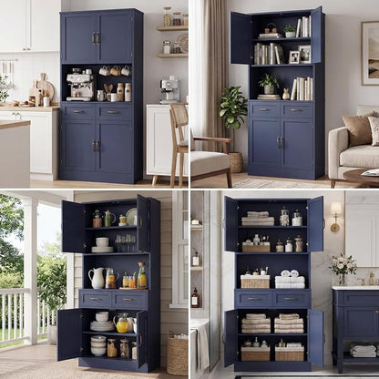 HOSTACK 71“ Tall Kitchen Pantry Storage Cabinet, Modern Kitchen Hutch Bar - Image 9