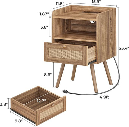 SUPERJARE Nightstands Set of 2, Night Stands - Image 3