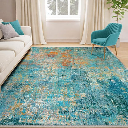 RELEANY Washable Area Rugs 5'x8' Non-Slip Modern Abstract Soft - Image 9