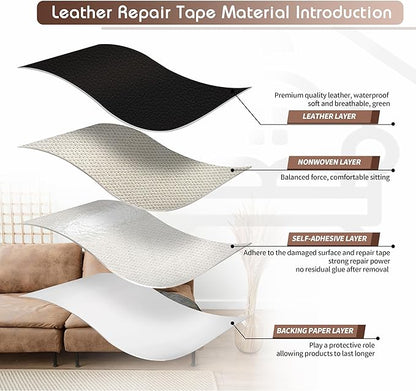 KING MOUNTAIN Leather Repair Patch, 12 x 60 Inches self Adhesive Leather Repair - Image 3