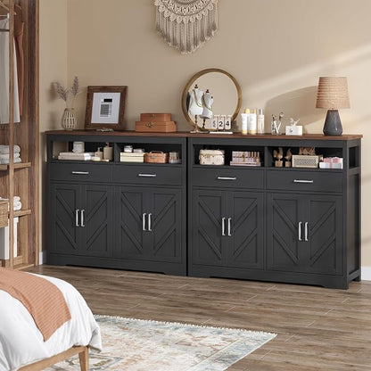 knoworld Buffet Sideboard with Storage Farmhouse with 4 Doors, Dining Room - Image 9