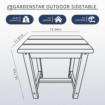 GARDENSTAR Adirondack Square Side Table, one-Tier Outdoor end Table, Patio Side - Image 3