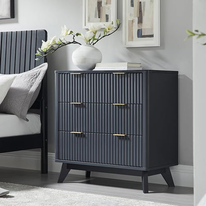 T4TREAM Fluted 3 Drawers Nightstand Set of 2, Oversized Extra Large Modern Side - Image 2