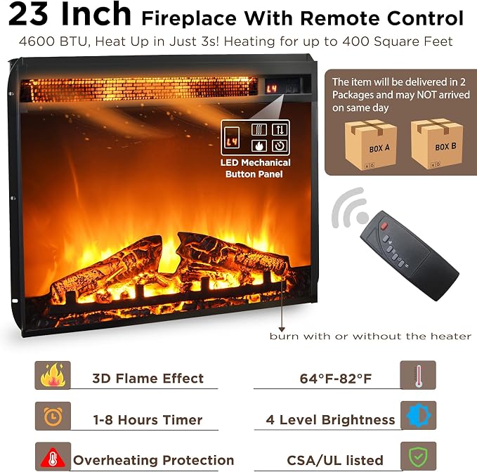 OKD Fireplace TV Stand for 65+ Inch TV, Rustic Media Console w/Sliding Barn - Image 2