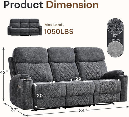 HAOMARKETS Power Oversized Reclining Sofa Couch - Image 2