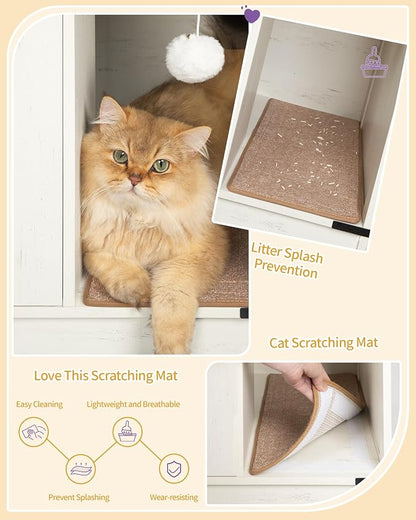 Hzuaneri Cat Litter Box Enclosure, Hidden Litter Box Cabinet Furniture - Image 5
