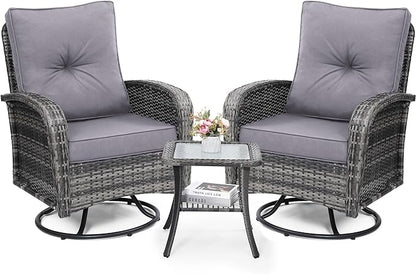 wildformers Luxury Outdoor Swivel Wicker Glider Patio Chairs by wildformers
