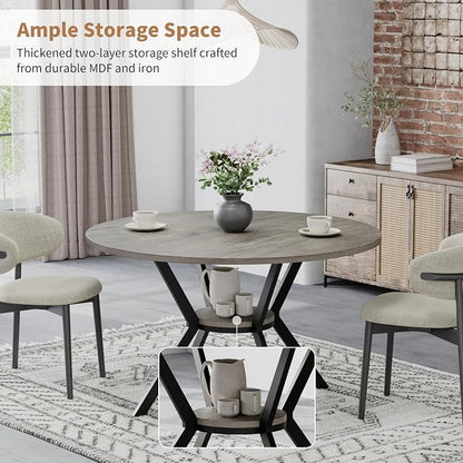 Round Dinner Table for 2-4, 42 Inch Kitchen & Dining Room Table - Image 3