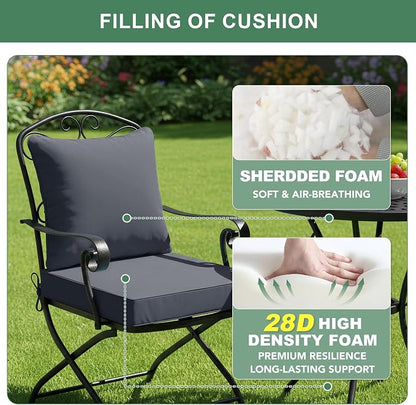 Summsun Patio Chair Cushions Set of 4, Water Resistant Backrest Pillow and Seat - Image 4