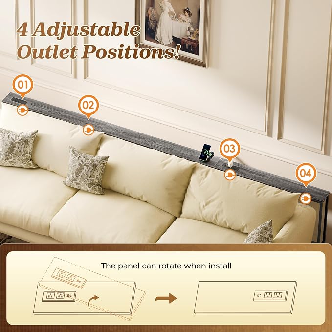 SUPERJARE 110.2 Inch Sofa Table - Image 6