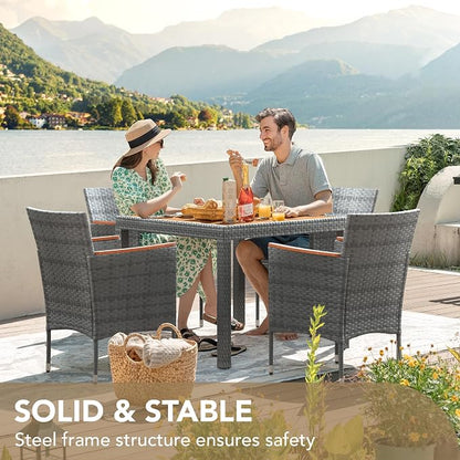 Devoko 5 PCS Furniture, Patio Conversation Set - Image 6