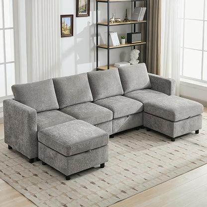 WUTUTUEE 107”Modular Sectional Sofa Convertible U Shaped Sofa Couch Set by WUTUTUEE