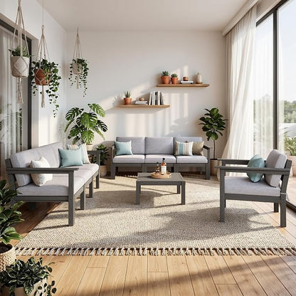 Stoog Modular L-Shaped Sectional Sofa Set, 8-Piece All-Weather Patio Furniture - Image 9