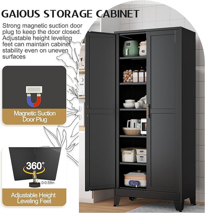 GAIOUS 75.2" Tall Storage Cabinet, Pantry Storage Cabinets - Image 5