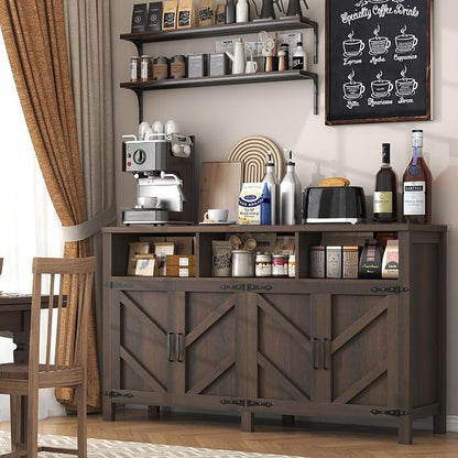 knoworld Buffet Sideboard with Storage Farmhouse with 4 Doors, Dining Room - Image 5