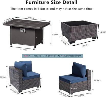 Outdoor Terrace Furniture Set, 15 Piece Outdoor Furniture Set, - Image 2