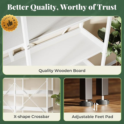 Huuger 5 Tier Bookshelf, Display Bookshelf - Image 8