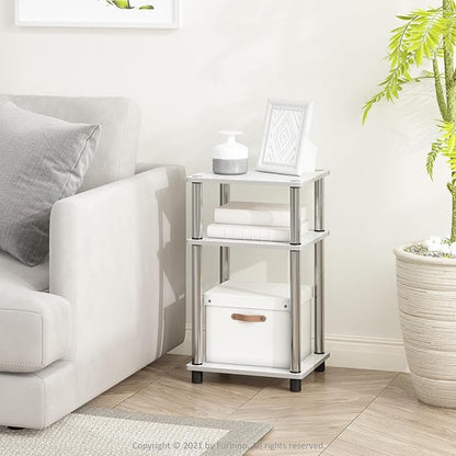 Furinno JUST Side Table Set of 2, 3-Tier Modern End Tables, Open Shelves Night - Image 2
