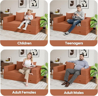 COMAX Futon Sofa Bed, 4‑in‑1 Convertible Sofa Bed, Folding Boneless Couches - Image 8